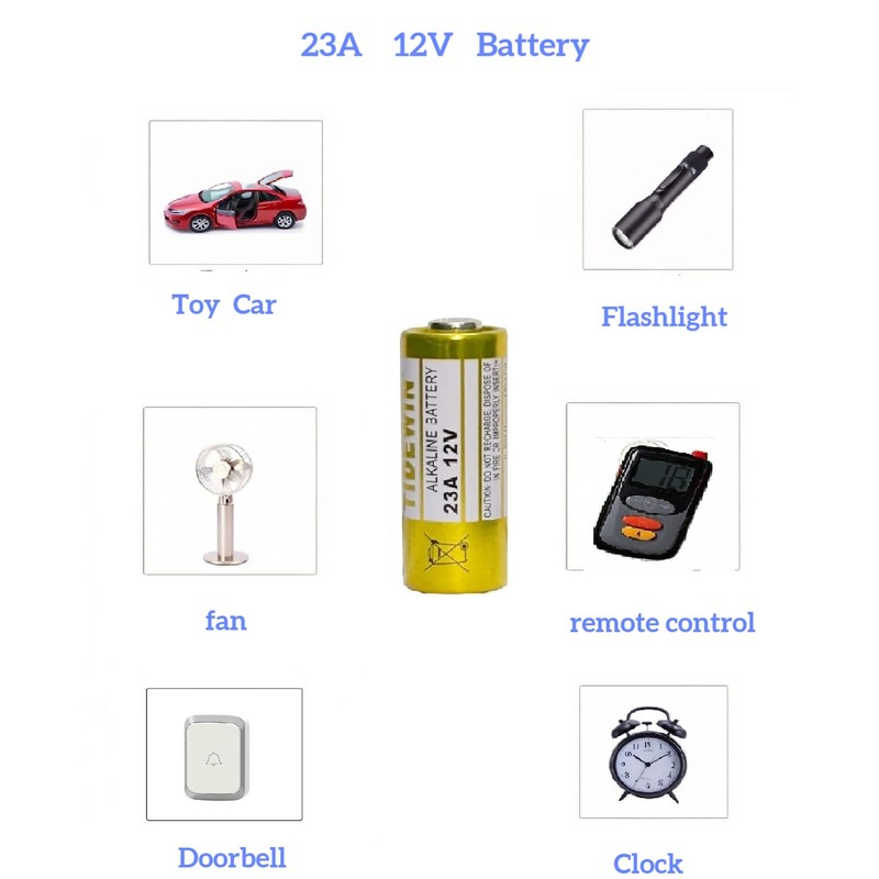 23A 12V Alkaline Battery, A23 Battery,5 Pack, for Doorbells and