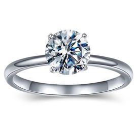 LIAN Moissanite Solitaire Engagement Ring for Women 1.0CT D Color VVS1 S925 Sterling Silver Women's Engagement Rings Moissanite Promise Rings (5)