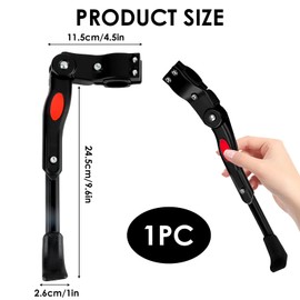 Bicycle Stand for 20 Inches, 24 Inches, 26 Inch Bicycles, Adjustable Universal Aluminium Alloy Side Stand with Non-Slip Rubber Foot, for Mountain Bike, Road Bike and E-Bike