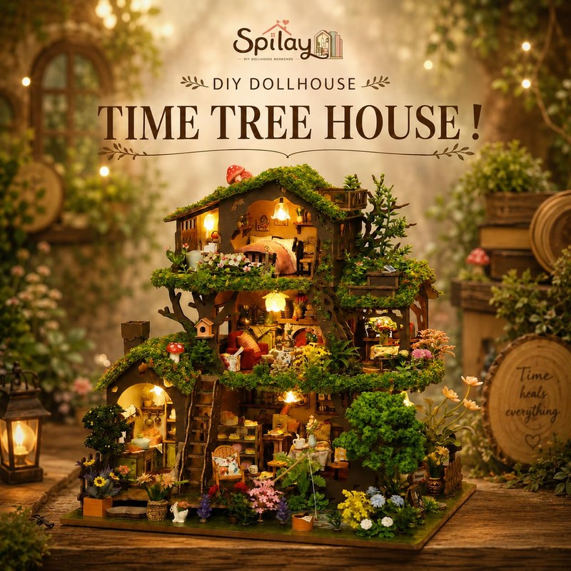 Spilay DIY Miniature House Kit for Adults, Miniature Dollhouse Building