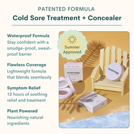 Coverology Cold Sore Treatment & Cold Sore Concealer - The Best Full Coverage Cold Sore Cover Up Makeup to Help Disguise and Soothe - Medium