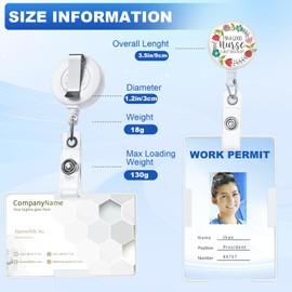 5pcs Nurse Badge Reels Holder Retractable with ID Clip for Nurse Name Tag Card Cute Nursing Doctor Teacher Student Medical MD Work Office