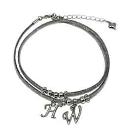 His and Hers Intimates ? HOTWIFE ? Suede Anklet Jewelry - Wife, Queen, Hot Wife, Bracelet, Infinity, Necklace, Queen of Spades, BBC, QOS, MFM, Swinger, Vixen (Sparkly Grey)