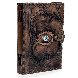 cuero Vintage Hocus Pocus Book of Spells Leather Journal Evil Eye Diary Girmoire Book Spell Book Prop Gifts