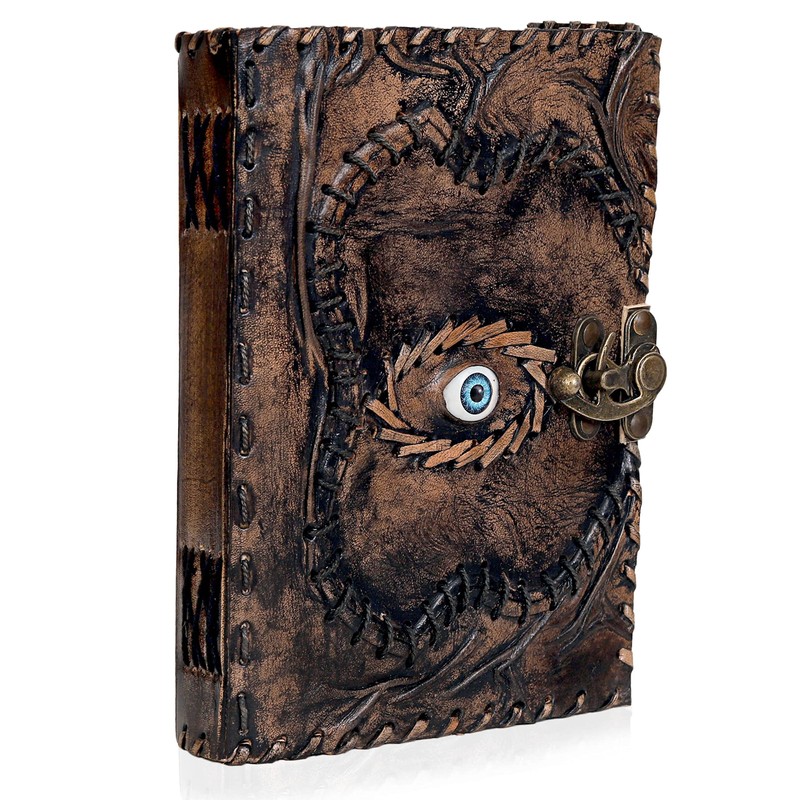 cuero Vintage Hocus Pocus Book of Spells Leather Journal Evil