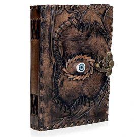 cuero Vintage Hocus Pocus Book of Spells Leather Journal Evil Eye Diary Girmoire Book Spell Book Prop Gifts