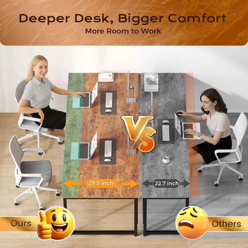 PRAISUN 78.7 X 29.5 Inch Computer Desk with Deeper Desktop,