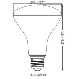 BR30 LED Bulb by Bioluz LED See Series, Warm White (2700K), 650 Lumen, 65w Dimmable LED Floodlight (uses 8w)