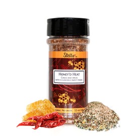 Stella Foods Honey'd Heat Chili & Spice Blend - Sweet Heat BBQ Seasoning - Low FODMAP, Gluten-Free, 5.3 oz Bottle