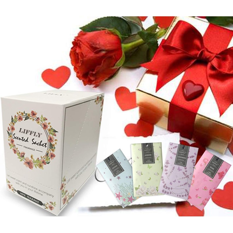 LIFFLY 14 Packs Eucalyptus Peppermint Scented Sachets Bag fit Drawers