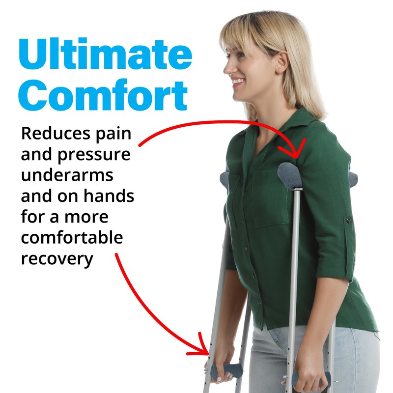 Crutch Comfort Deluxe Soft Fleece & Foam Crutch Accessory Set