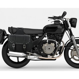 Vance Cruiser Studded Motorcycle Saddlebags 18L PVC Water-Resistant, Reinforced PVC Compatible with Sportster Dyna Softail Touring Models Vstar Shadow Wide Glide (Cruiser, Studded)