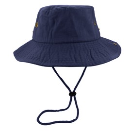 Gelante 100% Cotton Stone-Washed Adjustable Bucket Safari Boonie Sun Hats.1910-1PC Navy S/M