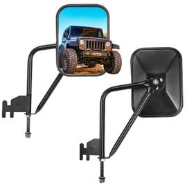 JOYTUTUS Upgraded Mirrors Doors Off for Wrangler JK JKU JL JLU & Gladiator JT 2007-2024, No Vibrate & Wobble Wide Side Mirrors, Easy-Install Doorless Quick Release Mirror for Safe Doors Off Driving