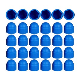 M10 Plastic Nut and Bolt Protection Dome Cover, Blue Hex Nut Protective Caps Cover, No Thread, 50 Pcs