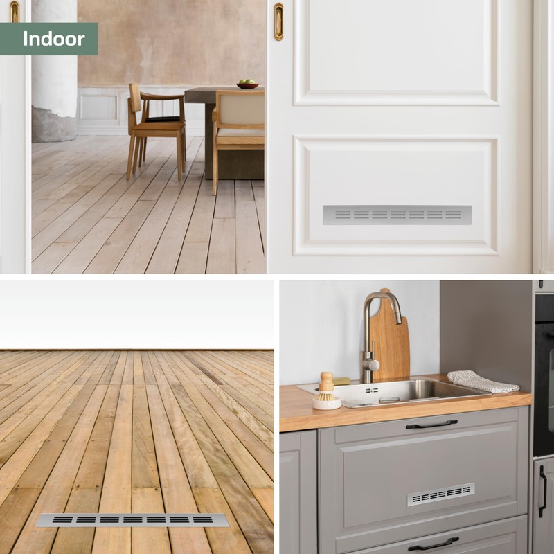 Vent Systems 11.81 x 1.57 (Outer Size) Rectangular Door Vent