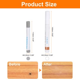 HARFINGTON Wood Furniture Repair Kit (Wood Markers + Wood Filler Paste + Wood Filler Stick) Touch Up Kit with Spatula for Repairing Scratches Cracks Holes on Wooden Floors Cabinet, Light Gray