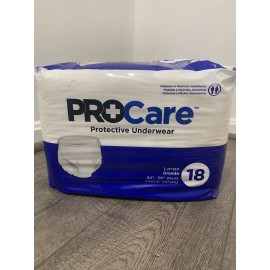 PROCARE Protective Underwear/Adult Diapers Large Waist 44"-58" 18 Pairs