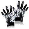 LynsaTac American Youth Football Gloves - White Spider Design, Elastic
