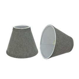 Aspen Creative 32122-2A Small Hardback Empire Shape Chandelier Clip-On Lamp Shade Set (2 Pack), Transitional Design in Grey, 6" Bottom Width (3" x 6" x 5")