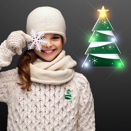 Blinky LED Christmas Tree Flashing LED Light Up Body Light Pins (Set of 5)