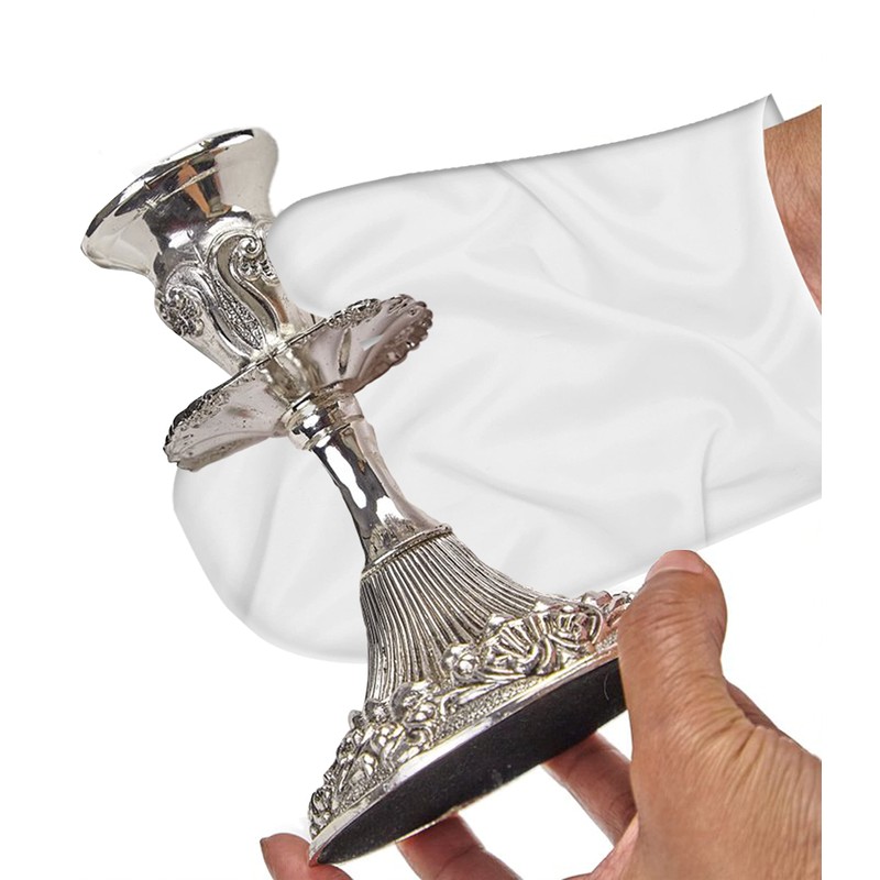 Ner Mitzvah Silver Polish Glove - 3 Gloves - Reusable,