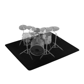 IBVIVIC 4Ft x 5.3Ft Drum Pad Drum Mat Drum Carpet, Tightly Woven Fabric with Non-Slip Grip Bottom, Black