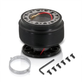 AJP Distributors 6 Hole Bolt Steering Wheel Adapter Hub Removable Release Connector Black Compatible/Replacement For Civic CRX EF Acura Integra DA 1988 1989 1990 1991 1992 1993 88 89 90 91 92 93