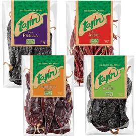 Tajín Mexican Chili Bundle: Guajillo, Ancho, Pasilla, Arbol - 4 x 75g