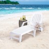 COSTWAY Lounge Chair Chaise Adjustable Recliner Weather Resistant White