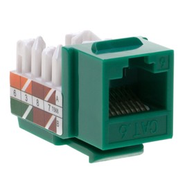 1 JACK RJ45 Keystone Jack Cat6 Network Ethernet 110 Punchdown Green T568A B