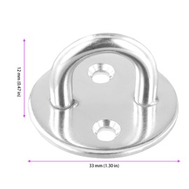 NAMYEUT Pack of 24 M5 Eye Plate Stainless Steel, 304 Eyelet Plate Stainless Steel Eyelet Holder with Screws, Cover Plate Eye Plates for Hanging Items, Mounting Hooks
