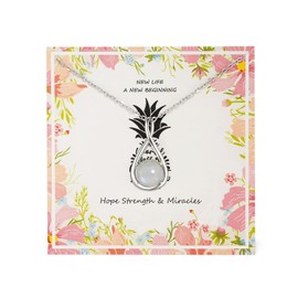 MILEPOSTJEW Sterling Silver Moonstone Necklace for IVF Pregnant Women - Family Care & Love Pendant Jewelry, Heartwarming Gift for Infertility Journey Celebrations