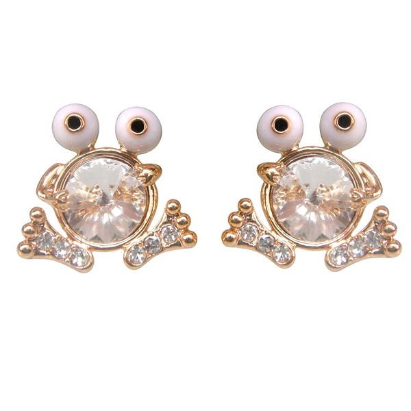 Navachi - Base Metal 18K Gold Plated Round Cut White