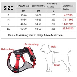 Coogime Breathable Dog Harness, No Pull Chest Harness, Reflective Stripes Harness for Dogs, Safe Puppy Harness, Adjustable, Soft (black, M)