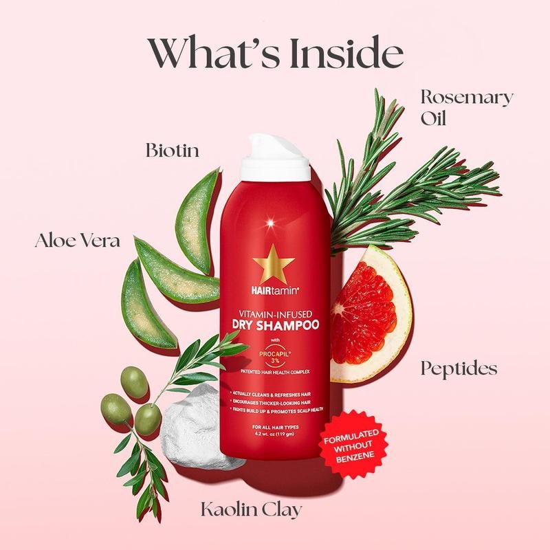 HAIRtamin Peptide Dry Shampoo - Lightweight Hair Care Solution for