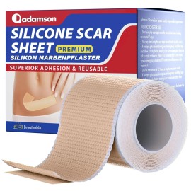 Adamson Cinta De Silicona Para Cicatrices Arrugas Queloide Color Piel 1.6 X 60 Pulgadas