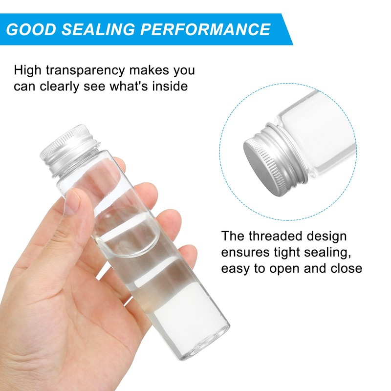 PATIKIL 50ml Plastic Test Tubes with Screw Caps 15pcs 106x28mm