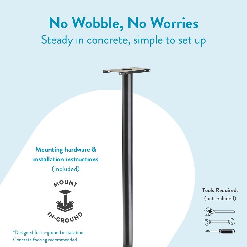 Architectural Mailboxes 7516P Pacifica In-Ground Steel Mailbox Post, Pewter