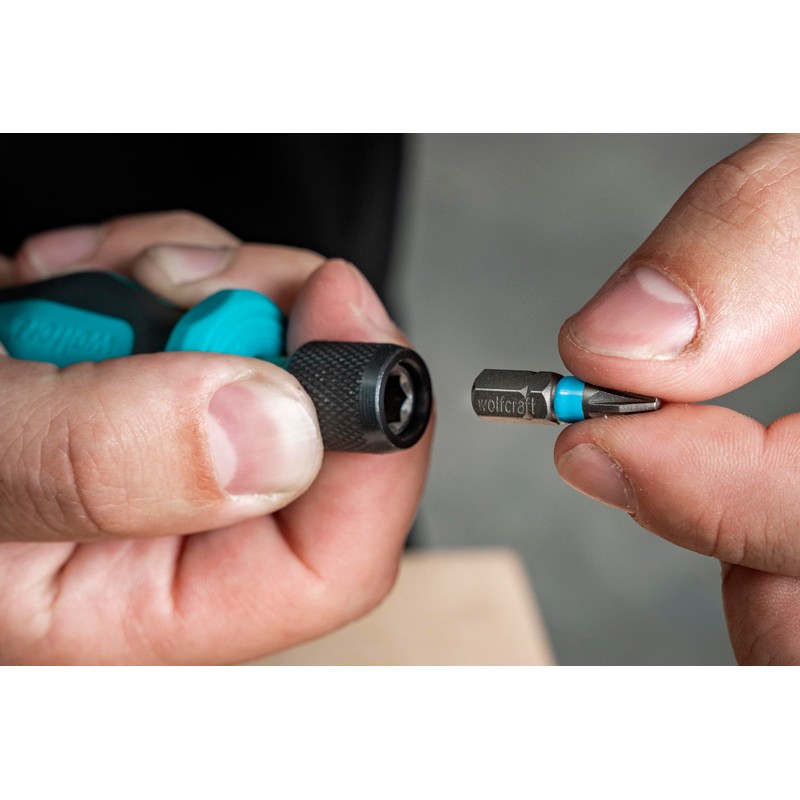 wolfcraft Hand Screwdriver with Bit Socket, Short I 1239000 I