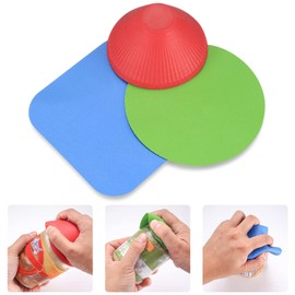 3 Pcs Rubber Jar Opener Gripper Pads, Multi Purpose Jar Bottle Can Lids Gripper Openers Reusable, for Seniors Weak Hands, Most Bottles, Used as Kitchen Coasters