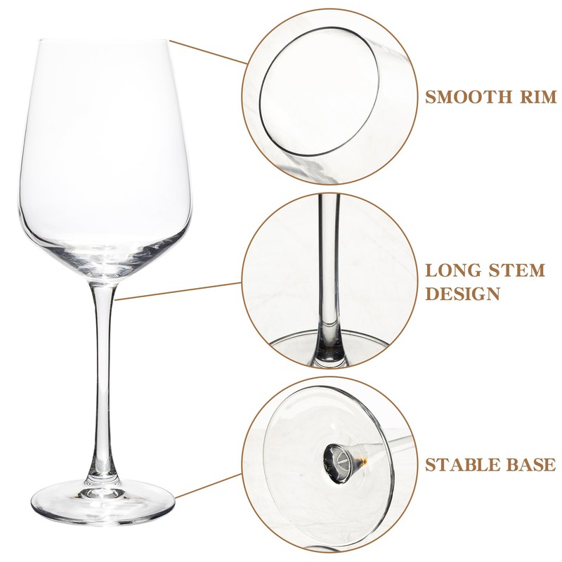 SHYRC Wine Glasses Set of 8, 15 oz Red or