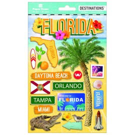 Paper House Productions STDM-2002E Travel Florida 2D Stickers, 3 Pack