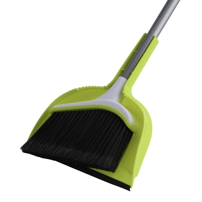 Casabella Basics 2-Piece Angled Broom and Dustpan Set, 44" Angled