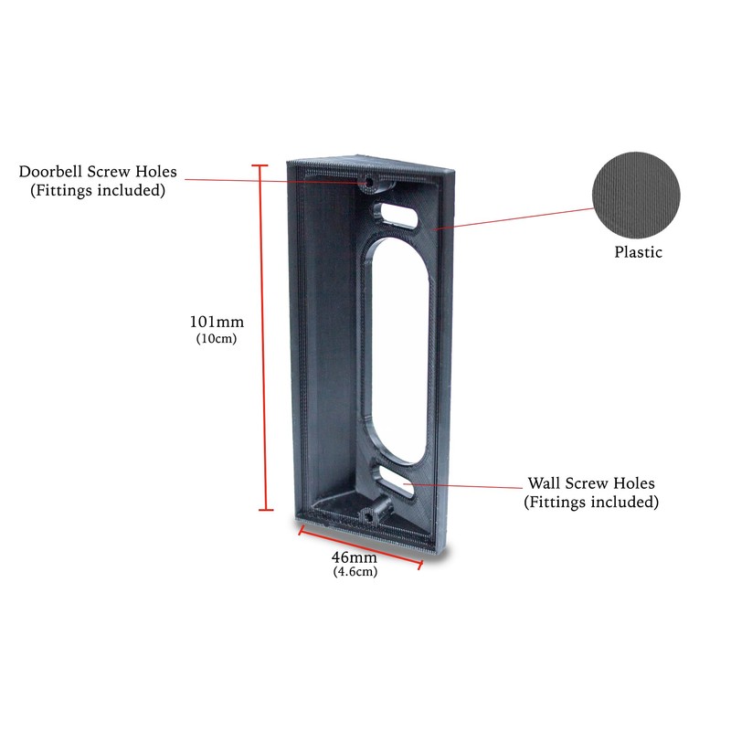 Gestech Angle Mount Wedge Compatible with Smaller Doorbell RingWired, Flush