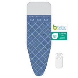 LaundrySpecialist 3-lagiger Bügeltischbezug Comfort - Größe S/M Universal Max 42x125 cm - Erhältlich in zwei Größen - Hergestellt aus 100% Baumwolle mit einer dicken moltonschicht - Extra Bügelkomfort