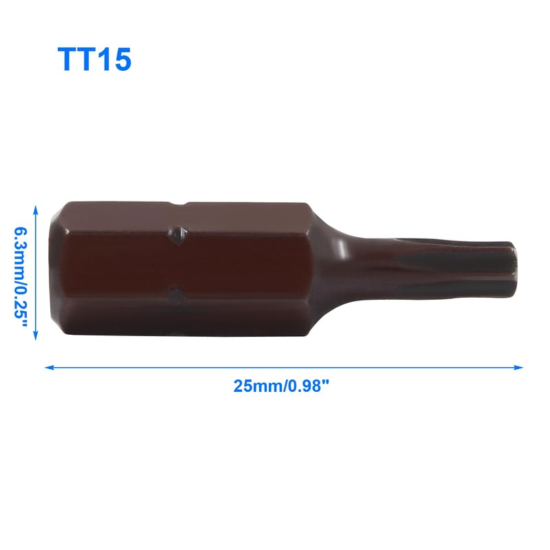 Bivethoi TT15 Torx Impact Screwdriver Bit Set, 1/4" Magnetic Phillips