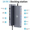 Docking Station Dual Monitor, 14 in 1 Dual Monitor Adapter