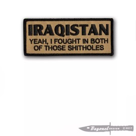 Combat Veteran - IRAQISTAN - OEF and OIF Embroidered Patch with wax backing