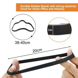 WANTOUTH Rubber Bands 35 Pcs Large Thick Elastic Rubber Bands Heavy Duty Trash Can Band Rope Strong Durable Wide Wrapping Bands for Industrial Home Office School File Folders Garbage Can (Black)